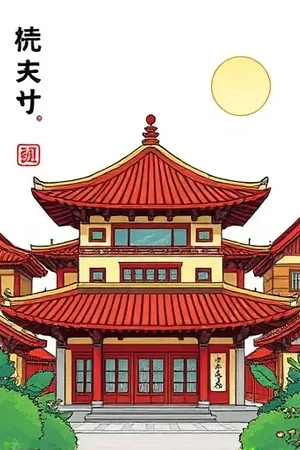 夜市驱魔人竖版封面，霓虹灯下的红伞与符纸